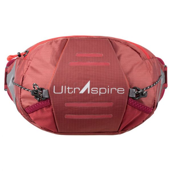 Поясна сумка для бігу UltrAspire Plexus Waist Pack Burgundy з тримачем Lumen Ally для ліхтаря бордов