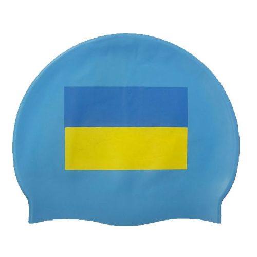 Шапочка для плавання Zoggs Silicone Cap з прапором України (синій)