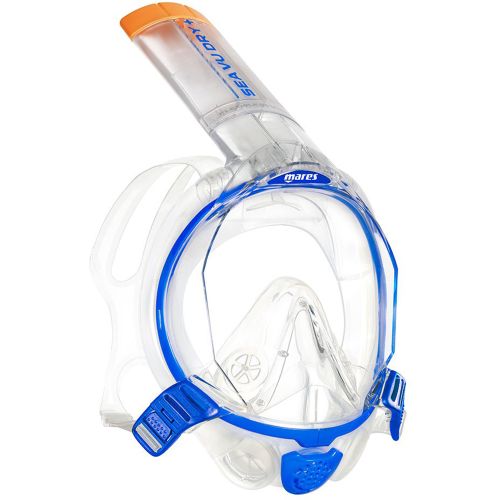 Маска для снорклінгу Mares Sea Vu Dry + синя повнолицева S/M