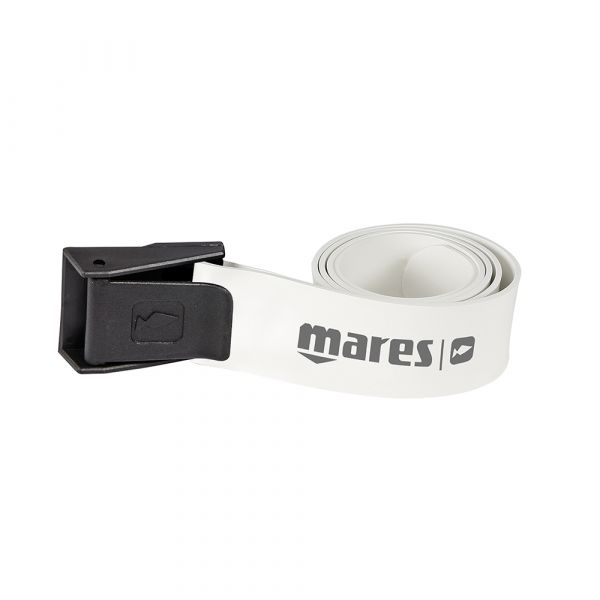 Ремінь для фрідайвінга Mares  Rubber Belt пряжка пластик білий