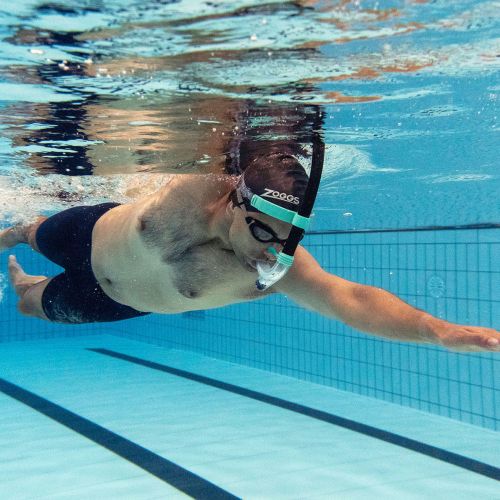 Трубка фронтальна Zoggs Centre Line Snorkel чорно-бірюзова