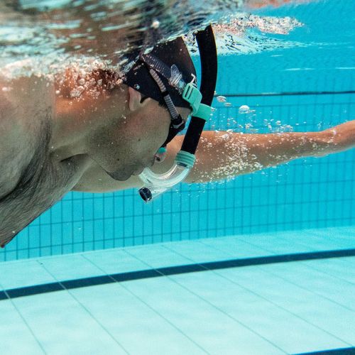 Трубка фронтальна Zoggs Centre Line Snorkel чорно-бірюзова