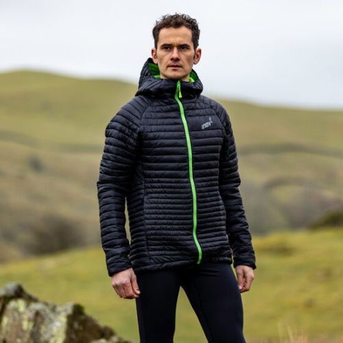 Куртка для бігу зимова Inov-8 Termoshell Pro FZ чоловіча чорно-зелений