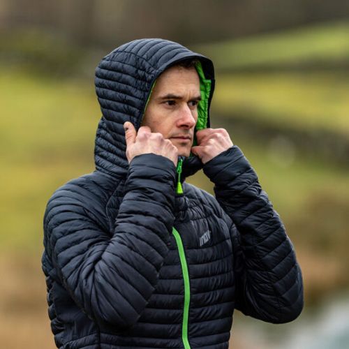 Куртка для бігу зимова Inov-8 Termoshell Pro FZ чоловіча чорно-зелений