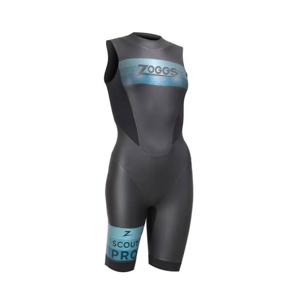 Гідрокостюм для триатлону Zoggs Sсout pro shorty 2,5 mm чорно-блакитний жіночий