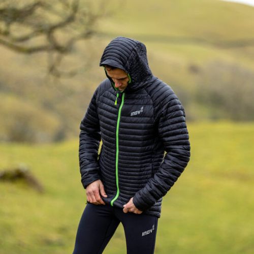 Куртка для бігу зимова Inov-8 Termoshell Pro FZ чоловіча чорно-зелений
