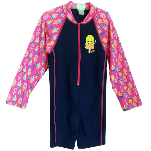Костюм для плавання Zoggs Long Sleeve дитячий лайкровий чорно-рожевий