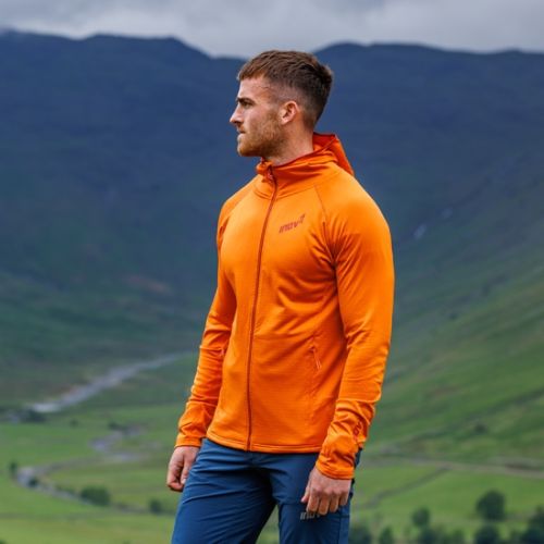 Термокофта для бігу Inov-8 VentureLite Mid Hoodie FZ чоловіча помаранчевий