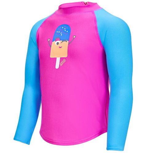 Реглан сонцезахисний Zoggs Long Sleeve Zip Sun Top дитячий рожевий