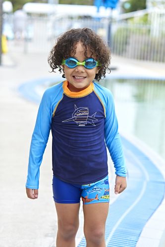 Реглан сонцезахисний Zoggs Long Sleeve Zip Sun Top дитячий синій