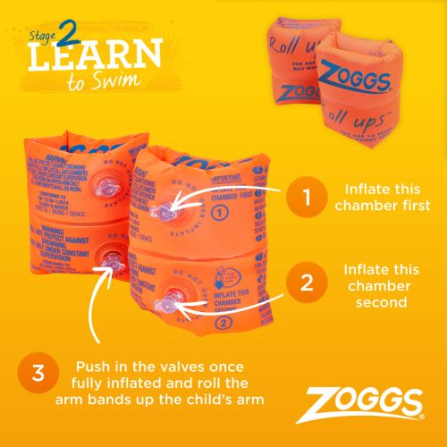 Нарукавники для плавання Zoggs Roll Ups помаранчеві 1-6 років